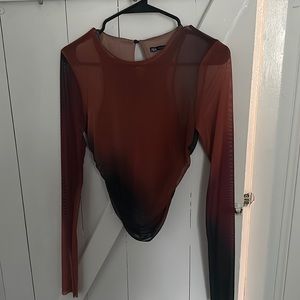 Zara Sheer Long Sleeve Top